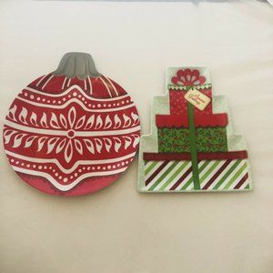 2012 Set Of Two Kate Spain Days Of Christmas Plastic Holiday Plates Santa Cookie